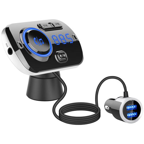 车载mp3新款车载蓝牙mp3播放器蓝牙发射器快充氛围灯厂销现货批发